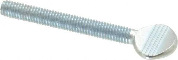 Value Collection - #10-32 Oval Shoulderless Grade 2 Steel Thumb Screw - 1-1/2" OAL, Zinc-Plated Finish - Eagle Tool & Supply