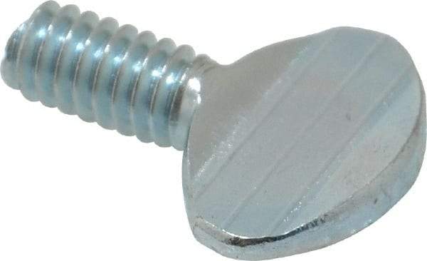 Value Collection - 1/4-20 Oval Shoulderless Grade 2 Steel Thumb Screw - 1/2" OAL, Zinc-Plated Finish - Eagle Tool & Supply