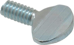 Value Collection - 1/4-20 Oval Shoulderless Grade 2 Steel Thumb Screw - 1/2" OAL, Zinc-Plated Finish - Eagle Tool & Supply