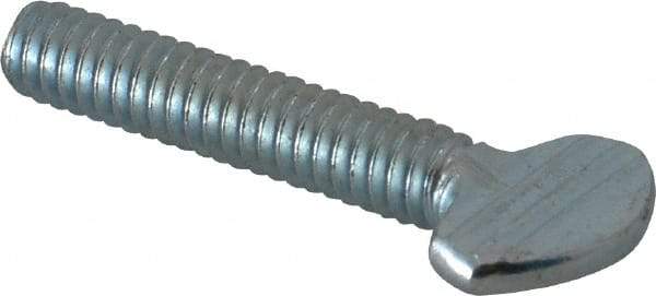 Value Collection - 1/4-20 Oval Shoulderless Grade 2 Steel Thumb Screw - 1-1/4" OAL, Zinc-Plated Finish - Eagle Tool & Supply