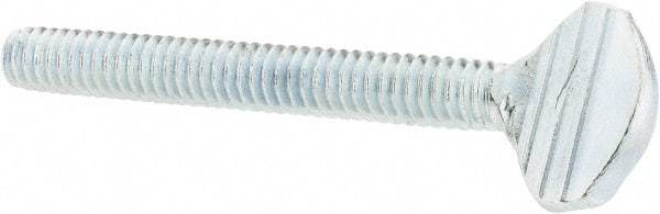 Value Collection - 1/4-20 Oval Shoulderless Grade 2 Steel Thumb Screw - 2" OAL, Zinc-Plated Finish - Eagle Tool & Supply