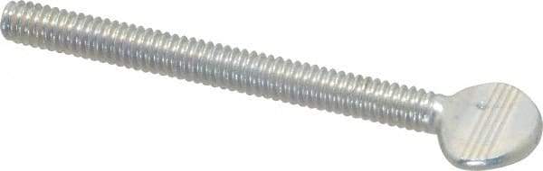 Value Collection - 1/4-20 Oval Shoulderless Grade 2 Steel Thumb Screw - 2-1/2" OAL, Zinc-Plated Finish - Eagle Tool & Supply