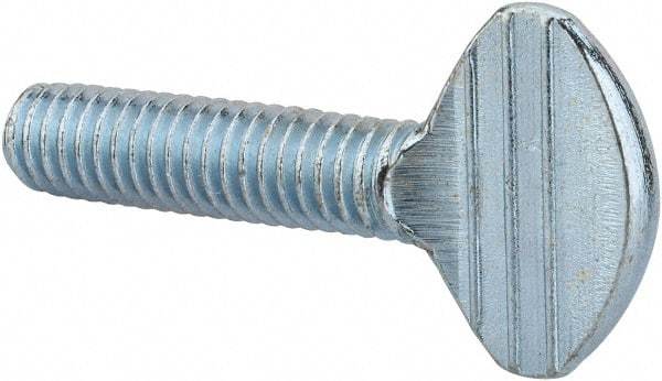 Value Collection - 5/16-18 Oval Shoulderless Grade 2 Steel Thumb Screw - 1-1/4" OAL, Zinc-Plated Finish - Eagle Tool & Supply