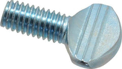 Value Collection - 3/8-16 Oval Shoulderless Grade 2 Steel Thumb Screw - 3/4" OAL, Zinc-Plated Finish - Eagle Tool & Supply