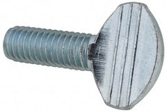 Value Collection - 3/8-16 Oval Shoulderless Grade 2 Steel Thumb Screw - 1" OAL, Zinc-Plated Finish - Eagle Tool & Supply