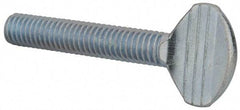 Value Collection - 3/8-16 Oval Shoulderless Grade 2 Steel Thumb Screw - 2" OAL, Zinc-Plated Finish - Eagle Tool & Supply