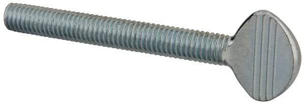 Value Collection - 3/8-16 Oval Shoulderless Grade 2 Steel Thumb Screw - 3" OAL, Zinc-Plated Finish - Eagle Tool & Supply