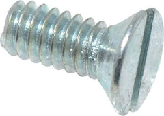 Value Collection - #3-48 UNC, 1/4" OAL Slotted Drive Machine Screw - Flat Head, Grade 2 Steel, Zinc-Plated Finish, Without Washer - Eagle Tool & Supply