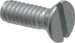 Value Collection - #3-48 UNC, 5/16" OAL Slotted Drive Machine Screw - Flat Head, Grade 2 Steel, Zinc-Plated Finish, Without Washer - Eagle Tool & Supply