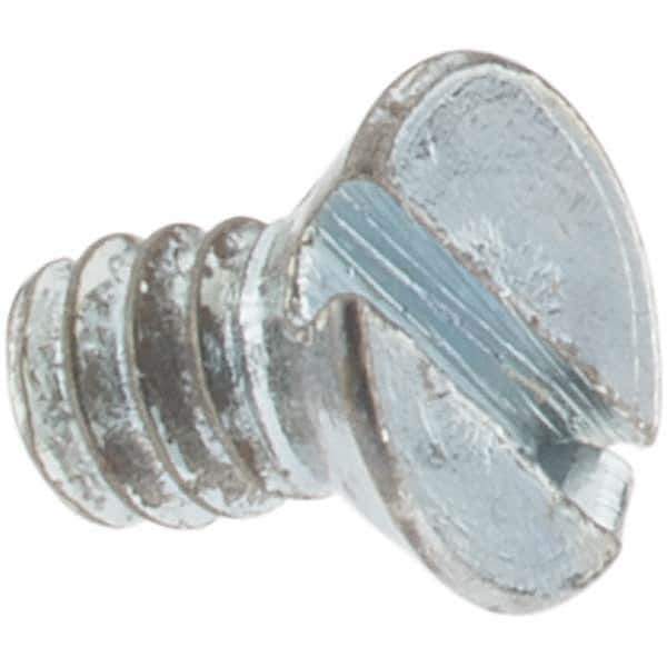Value Collection - #4-40 UNC, 3/16" OAL Slotted Drive Machine Screw - Flat Head, Grade 2 Steel, Zinc-Plated Finish, Without Washer - Eagle Tool & Supply