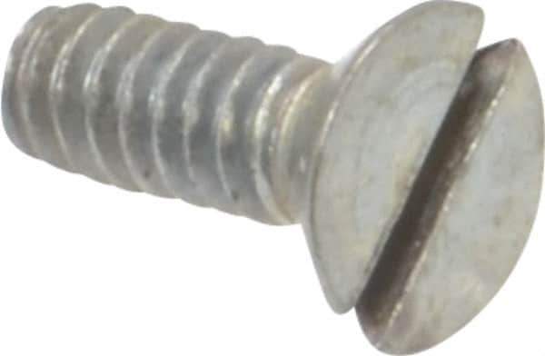 Value Collection - #4-40 UNC, 5/16" OAL Slotted Drive Machine Screw - Flat Head, Grade 2 Steel, Zinc-Plated Finish, Without Washer - Eagle Tool & Supply