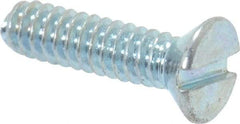 Value Collection - #4-40 UNC, 7/16" OAL Slotted Drive Machine Screw - Flat Head, Grade 2 Steel, Zinc-Plated Finish, Without Washer - Eagle Tool & Supply
