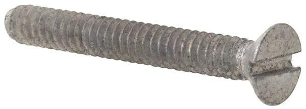 Value Collection - #4-40 UNC, 7/8" OAL Slotted Drive Machine Screw - Flat Head, Grade 2 Steel, Zinc-Plated Finish, Without Washer - Eagle Tool & Supply