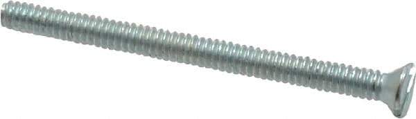 Value Collection - #4-40 UNC, 1-1/2" OAL Slotted Drive Machine Screw - Flat Head, Grade 2 Steel, Zinc-Plated Finish, Without Washer - Eagle Tool & Supply