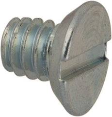Value Collection - #5-40 UNC, 1/8" OAL Slotted Drive Machine Screw - Flat Undercut Head, Grade J82 Steel, Zinc-Plated Finish, Without Washer - Eagle Tool & Supply