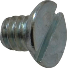 Value Collection - #5-40 UNC, 3/16" OAL Slotted Drive Machine Screw - Flat Undercut Head, Grade J82 Steel, Zinc-Plated Finish, Without Washer - Eagle Tool & Supply