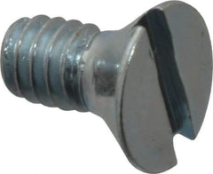Value Collection - #5-40 UNC, 1/4" OAL Slotted Drive Machine Screw - Flat Head, Grade 2 Steel, Zinc-Plated Finish, Without Washer - Eagle Tool & Supply