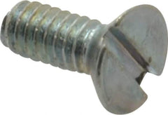 Value Collection - #5-40 UNC, 5/16" OAL Slotted Drive Machine Screw - Flat Head, Grade 2 Steel, Zinc-Plated Finish, Without Washer - Eagle Tool & Supply