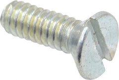 Value Collection - #5-40 UNC, 3/8" OAL Slotted Drive Machine Screw - Flat Head, Grade 2 Steel, Zinc-Plated Finish, Without Washer - Eagle Tool & Supply