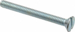 Value Collection - #5-40 UNC, 1-1/4" OAL Slotted Drive Machine Screw - Flat Head, Grade 2 Steel, Zinc-Plated Finish, Without Washer - Eagle Tool & Supply