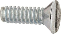 Value Collection - #6-32 UNC, 7/16" OAL Slotted Drive Machine Screw - Flat Head, Grade 2 Steel, Zinc-Plated Finish, Without Washer - Eagle Tool & Supply