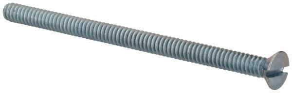 Value Collection - #6-32 UNC, 2-1/4" OAL Slotted Drive Machine Screw - Flat Head, Grade 2 Steel, Zinc-Plated Finish, Without Washer - Eagle Tool & Supply