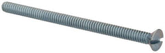 Value Collection - #6-32 UNC, 2-1/4" OAL Slotted Drive Machine Screw - Flat Head, Grade 2 Steel, Zinc-Plated Finish, Without Washer - Eagle Tool & Supply