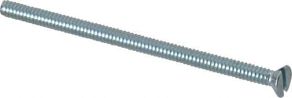 Value Collection - #6-32 UNC, 2-1/2" OAL Slotted Drive Machine Screw - Flat Head, Grade 2 Steel, Zinc-Plated Finish, Without Washer - Eagle Tool & Supply