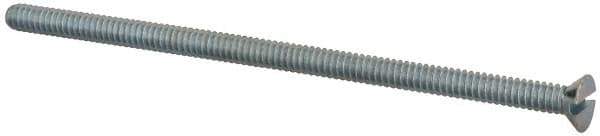 Value Collection - #6-32 UNC, 3" OAL Slotted Drive Machine Screw - Flat Head, Grade 2 Steel, Zinc-Plated Finish, Without Washer - Eagle Tool & Supply