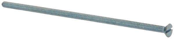 Value Collection - #6-32 UNC, 4" OAL Slotted Drive Machine Screw - Flat Head, Grade 2 Steel, Zinc-Plated Finish, Without Washer - Eagle Tool & Supply