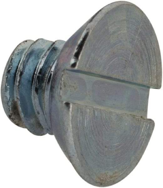Value Collection - #8-32 UNC, 3/16" OAL Slotted Drive Machine Screw - Flat Head, Grade 2 Steel, Zinc-Plated Finish, Without Washer - Eagle Tool & Supply
