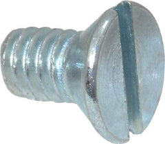 Value Collection - #8-32 UNC, 5/16" OAL Slotted Drive Machine Screw - Flat Head, Grade 2 Steel, Zinc-Plated Finish, Without Washer - Eagle Tool & Supply