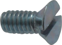 Value Collection - #10-24 UNC, 3/8" OAL Slotted Drive Machine Screw - Flat Head, Grade 2 Steel, Zinc-Plated Finish, Without Washer - Eagle Tool & Supply