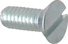 Value Collection - #8-32 UNC, 7/16" OAL Slotted Drive Machine Screw - Flat Head, Grade 2 Steel, Zinc-Plated Finish, Without Washer - Eagle Tool & Supply