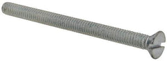 Value Collection - #8-32 UNC, 2-1/4" OAL Slotted Drive Machine Screw - Flat Head, Grade 2 Steel, Zinc-Plated Finish, Without Washer - Eagle Tool & Supply