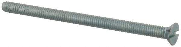 Value Collection - #8-32 UNC, 2-3/4" OAL Slotted Drive Machine Screw - Flat Head, Grade 2 Steel, Zinc-Plated Finish, Without Washer - Eagle Tool & Supply