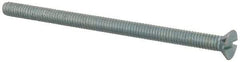Value Collection - #8-32 UNC, 2-3/4" OAL Slotted Drive Machine Screw - Flat Head, Grade 2 Steel, Zinc-Plated Finish, Without Washer - Eagle Tool & Supply