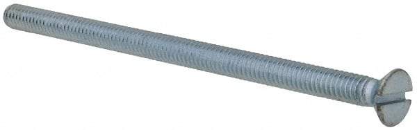 Value Collection - #8-32 UNC, 3" OAL Slotted Drive Machine Screw - Flat Head, Grade 2 Steel, Zinc-Plated Finish, Without Washer - Eagle Tool & Supply