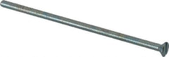 Value Collection - #8-32 UNC, 4" OAL Slotted Drive Machine Screw - Flat Head, Grade 2 Steel, Zinc-Plated Finish, Without Washer - Eagle Tool & Supply