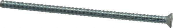 Value Collection - #10-32 UNF, 4" OAL Slotted Drive Machine Screw - Flat Head, Grade J82 Steel, Zinc-Plated Finish, Without Washer - Eagle Tool & Supply