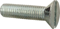 Value Collection - 1/4-28 UNF, 1" OAL Slotted Drive Machine Screw - Flat Head, Grade J82 Steel, Zinc-Plated Finish, Without Washer - Eagle Tool & Supply