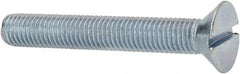 Value Collection - 1/4-28 UNF, 1-3/4" OAL Slotted Drive Machine Screw - Flat Head, Grade J82 Steel, Zinc-Plated Finish, Without Washer - Eagle Tool & Supply