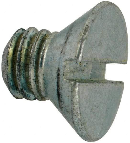 Value Collection - 5/16-18 UNC, 7/16" OAL Slotted Drive Machine Screw - Flat Head, Grade J82 Steel, Zinc-Plated Finish, Without Washer - Eagle Tool & Supply