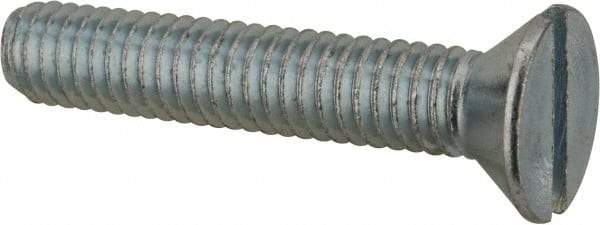 Value Collection - 5/16-18 UNC, 1-3/4" OAL Slotted Drive Machine Screw - Flat Head, Grade 2 Steel, Zinc-Plated Finish, Without Washer - Eagle Tool & Supply