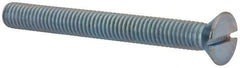 Value Collection - 3/8-16 UNC, 3-1/2" OAL Slotted Drive Machine Screw - Flat Head, Grade 2 Steel, Zinc-Plated Finish, Without Washer - Eagle Tool & Supply