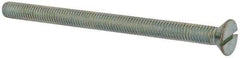 Value Collection - 3/8-16 UNC, 5-1/2" OAL Slotted Drive Machine Screw - Flat Head, Grade J82 Steel, Zinc-Plated Finish, Without Washer - Eagle Tool & Supply