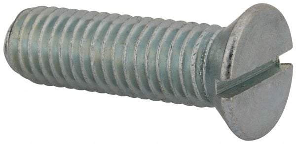 Value Collection - 1/2-13 UNC, 1-3/4" OAL Slotted Drive Machine Screw - Flat Head, Grade 2 Steel, Zinc-Plated Finish, Without Washer - Eagle Tool & Supply