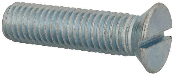 Value Collection - 1/2-13 UNC, 2" OAL Slotted Drive Machine Screw - Flat Head, Grade J82 Steel, Zinc-Plated Finish, Without Washer - Eagle Tool & Supply