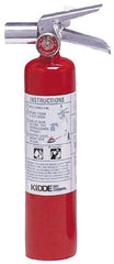 Kidde - 2.5 Lb, 2-B:C Rated, Halotron Fire Extinguisher - 3" Diam x 14.87" High, 100 psi, 10' Discharge in 9 sec, Steel Cylinder - Eagle Tool & Supply