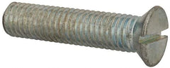 Value Collection - 1/2-13 UNC, 2-1/4" OAL Slotted Drive Machine Screw - Flat Head, Grade J82 Steel, Zinc-Plated Finish, Without Washer - Eagle Tool & Supply